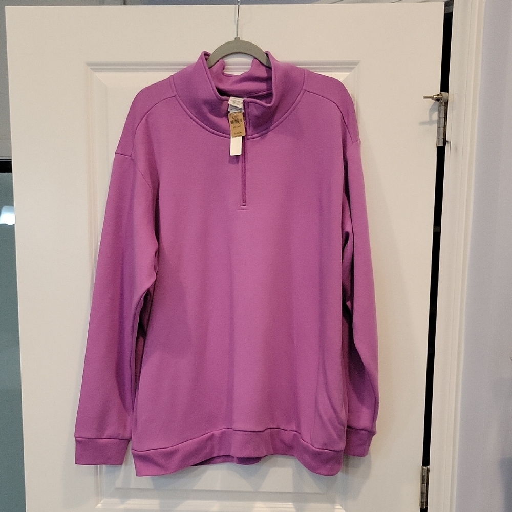 NWT Victoria's Secret PINK Quarter Zip Sweatshirt In Purple Size XXL - Picture 3 of 8